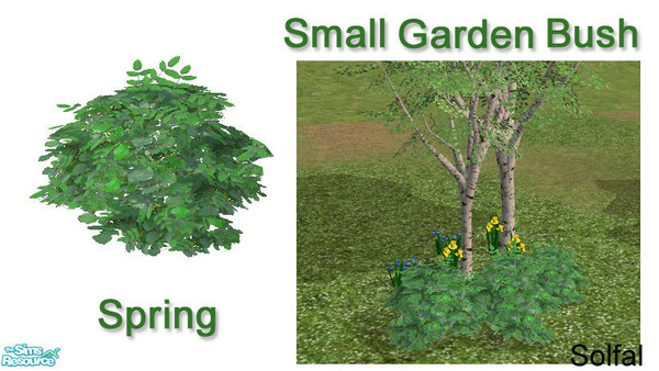 Sims 2 — Garden Small Bush Spring by solfal — Smaller version of my Bech Bush, use it together with my garden toilet