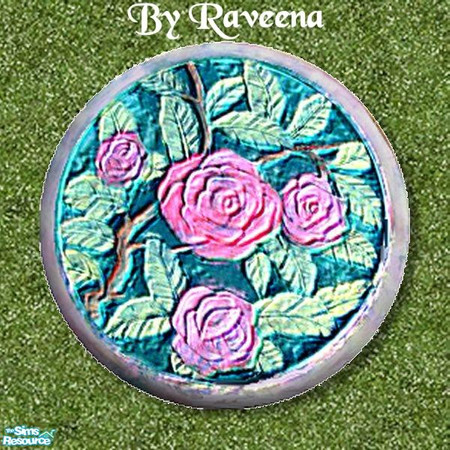 Sims 2 — Stepping Stone - Roses by Raveena — Part of the Garden Stepping Stone set. Find it in Build Mode. You will need