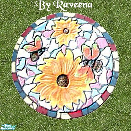 Sims 2 — Stepping Stone - Mosaic 3 by Raveena — Part of the Garden Stepping Stone set. Find it in Build Mode. You will