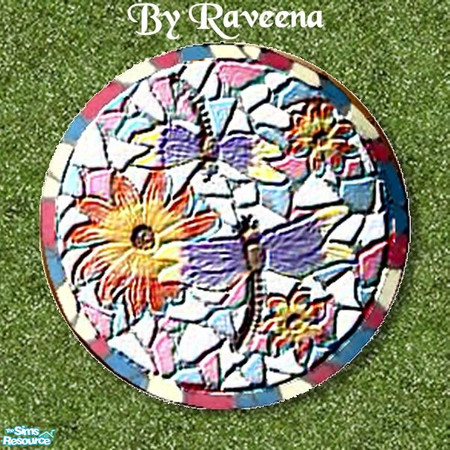 Sims 2 — Stepping Stone - Mosaic 2 by Raveena — Part of the Garden Stepping Stone set. Find it in Build Mode. You will