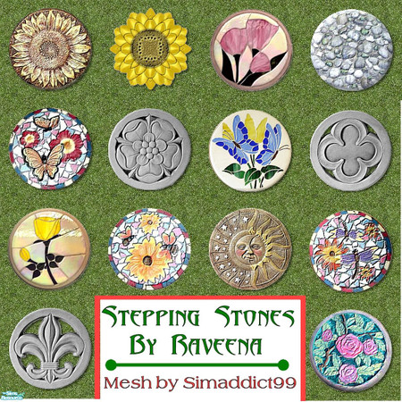 Sims 2 — Garden Stepping Stones by Raveena — Stepping stones for your garden recolored from Simaddict99's great mesh.
