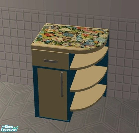 Sims 2 — TC58 Kitchen - Shelf Counter Right by Riverwillows — Lovely kitchen using textures from Texture Challenge #58,