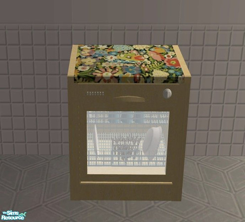 Sims 2 — TC58 Kitchen - Dishwasher by Riverwillows — Lovely kitchen using textures from Texture Challenge #58, and