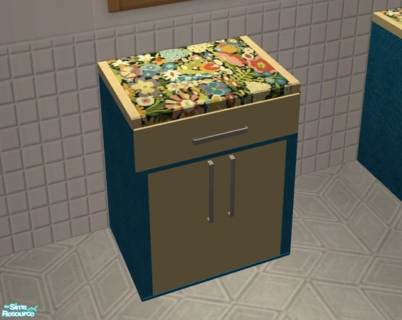 Sims 2 — TC58 Kitchen - Counter by Riverwillows — Lovely kitchen using textures from Texture Challenge #58, and