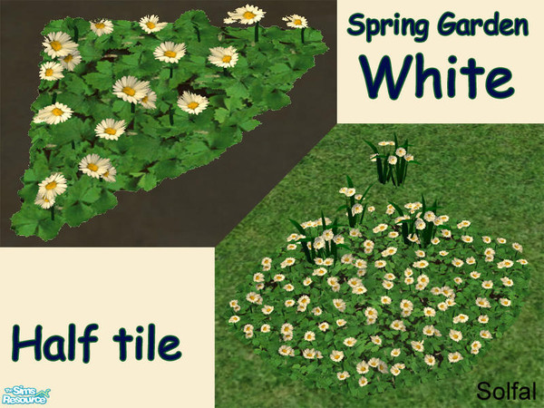 Sims 2 — Spring Garden White halftile by solfal — New colours for my Swedish flowers. Workes like Maxis flowers. Use them