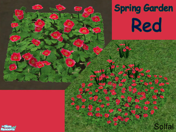 Sims 2 — Spring Garden Red by solfal — New colours for my Swedish flowers. Workes like Maxis flowers. Use them together