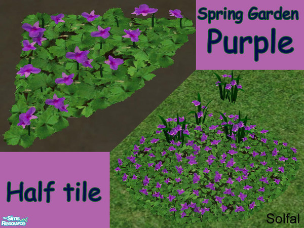 Sims 2 — Spring Garden Purple halftile by solfal — New colours for my Swedish flowers. Workes like Maxis flowers. Use