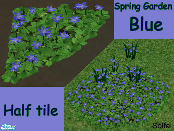 Sims 2 — Spring Garden Blue Halftile by solfal — New colours for my Swedish flowers. Workes like Maxis flowers. Use them