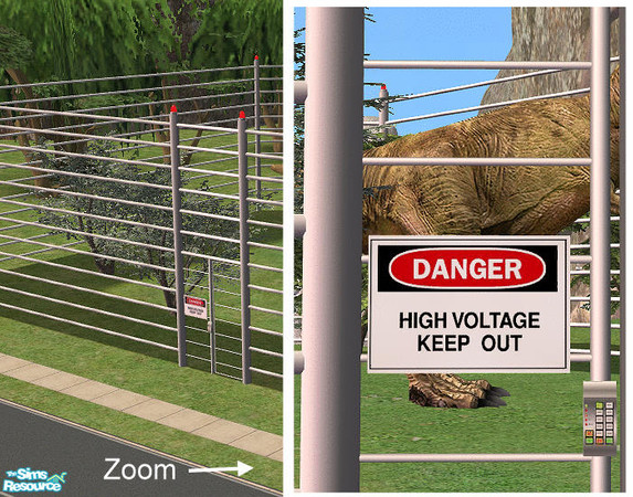 Sims 2 — Jurassica - Gate by Bitzybus — Big gate. Catalog placement: buildmode/gates Vertices: 738 Polygons: 696