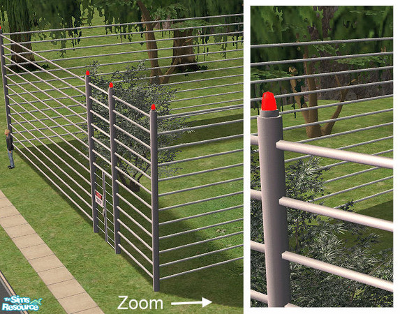Sims 2 — Jurassica - Fence by Bitzybus — Big fence. Catalog placement: buildmode/fence Vertices: 288 Polygons: 252