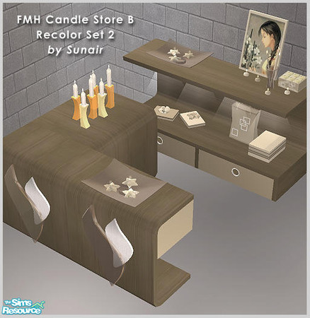 Sims 2 — FMH Candle Store B - Recolor set 2 by Sunair — FMH Candle Store B - Recolor set 2 (darkwood)