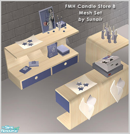 Sims 2 — FMH Candle Store B - Mesh set by Sunair — FMH Candle Store B - Mesh set (lightwood)