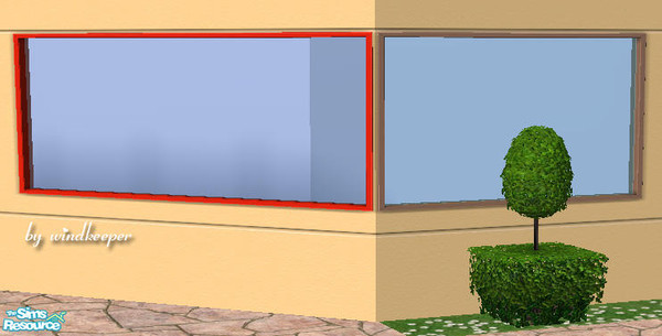 Sims 2 — HM 3-tile window diagonal by Windkeeper — Diagonal version of HM 3-tile window from this set. Requires that file