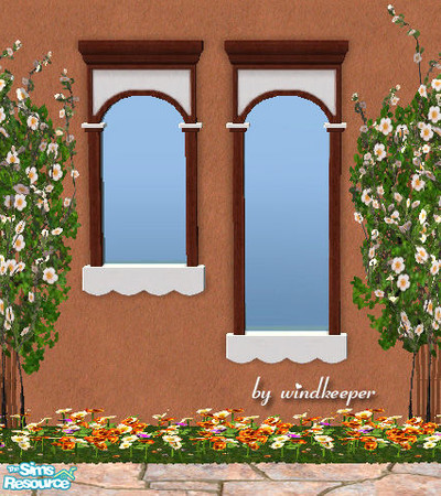 Sims 2 — Storybook window - dark wood by Windkeeper — Recolor of OFB Storybook style window. Will also work for Storybook