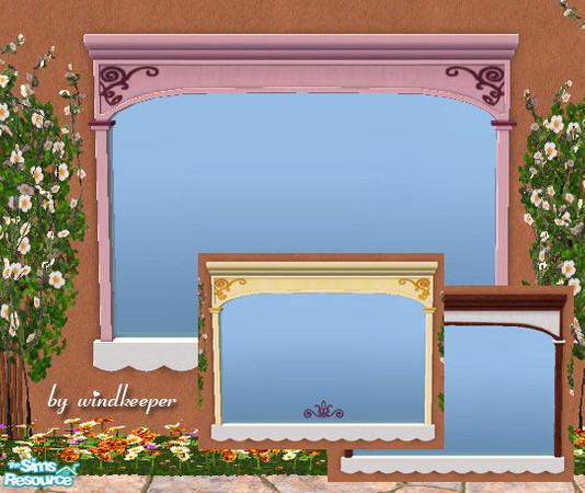 Sims 2 — Storybook 3-tile window diagonal by Windkeeper — Diagonal version of Storybook 3-tile window from this set.