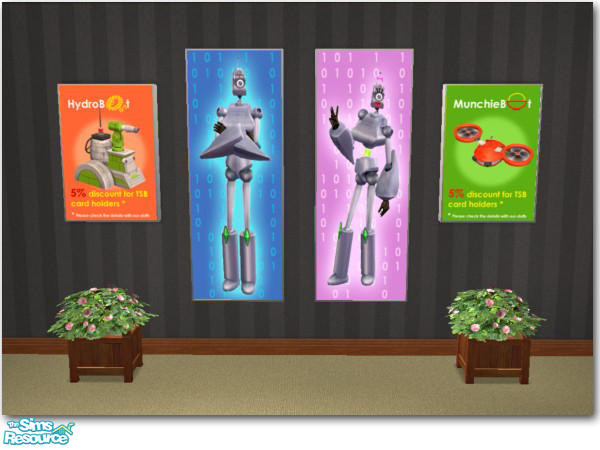 Sims 2 — Robot Shop Light Boxes by NoFrills — Two mesh files and four color options are included in this set. 