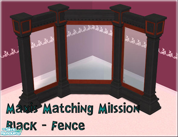 Sims 2 — Mission-Black-Fence by sww — open for business required. This object will show up as a completly new object