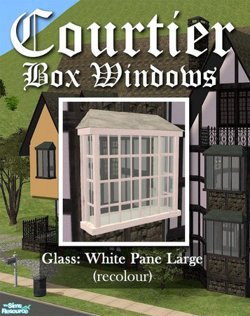 Sims 2 — Courtier Large GLASS (white panes) by Cyclonesue — This is the GLASS only (the main frame is separate and can be