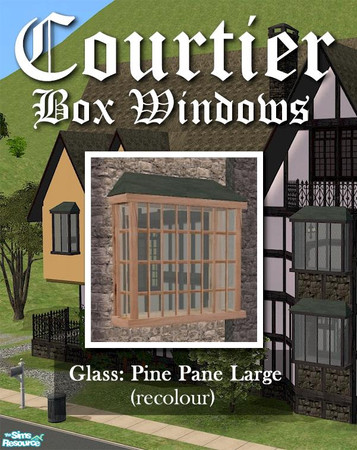 Sims 2 — Courtier Large GLASS (pine panes) by Cyclonesue — This is the GLASS only (the main frame is separate and can be