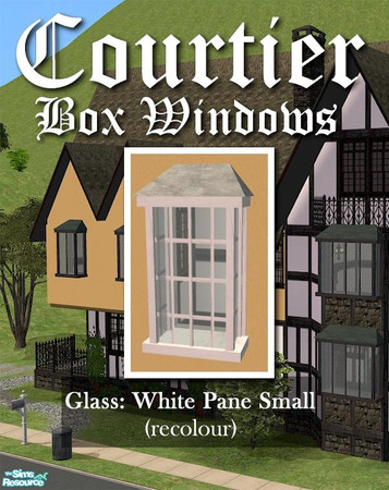 Sims 2 — Courtier Single GLASS (white panes) by Cyclonesue — This is the GLASS only (frame recolours are separate). Don't