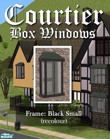 Sims 2 — Courtier Single FRAME (black) by Cyclonesue — This is a window FRAME (glass recolours are separate). Don't
