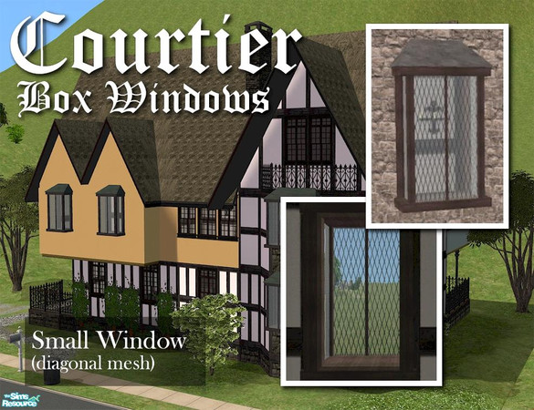 Sims 2 — Courtier Single Window Mesh (diagonal) by Cyclonesue — This is the MESH for the SINGLE TILE DIAGONAL window.