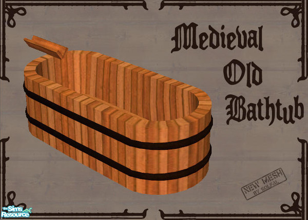Sims 2 — Medieval Old Bathtub by solfal — A bathtub for your medieval Sims