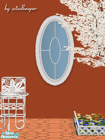 Sims 2 — Waterfront oval window by Windkeeper — Uses all the colors of Waterfront window from this set and requires that