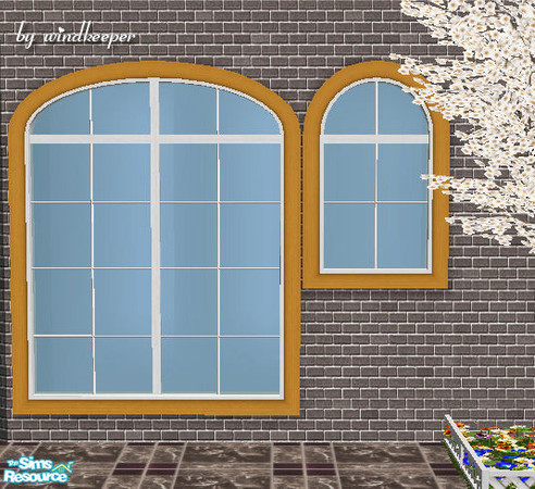 Sims 2 — Waterfront window - yellow n whtie by Windkeeper — Frame recolor for Waterfront window. Will work for all the