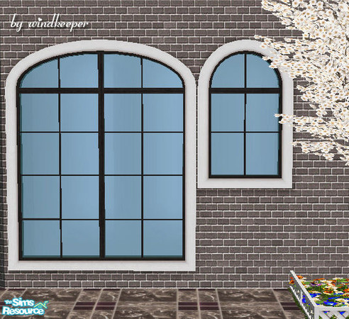 Sims 2 — Waterfront window - whtie n black by Windkeeper — Frame recolor for Waterfront window. Will work for all the