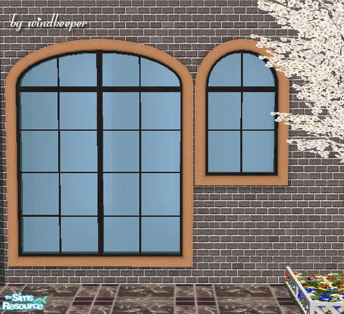 Sims 2 — Waterfront window - light wood and black by Windkeeper — Frame recolor for Waterfront window. Will work for all
