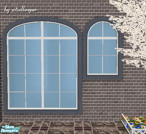 Sims 2 — Waterfront window - blue and white by Windkeeper — Frame recolor for Waterfront window. Will work for all the