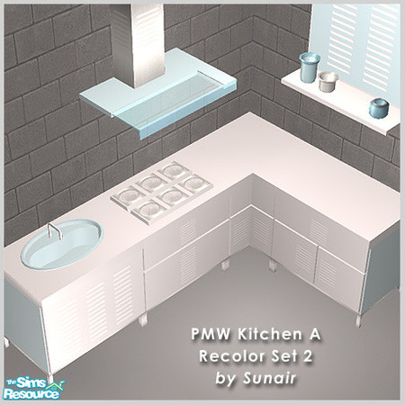 Sims 2 — PMW Kitchen A - Recolor set 2 by Sunair — PMW Kitchen A - Recolor set 2 (blue)