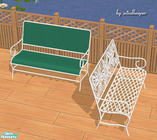 Sims 2 — Magnolia bench by Windkeeper — <strong>- MASTER MESH -</strong> All the other files in this set are linked to