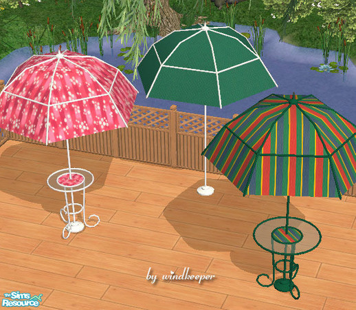 Sims 2 — Magnolia umbrella by Windkeeper — Magnolia umbrella. Linked to "Magnolia bench" for colors and