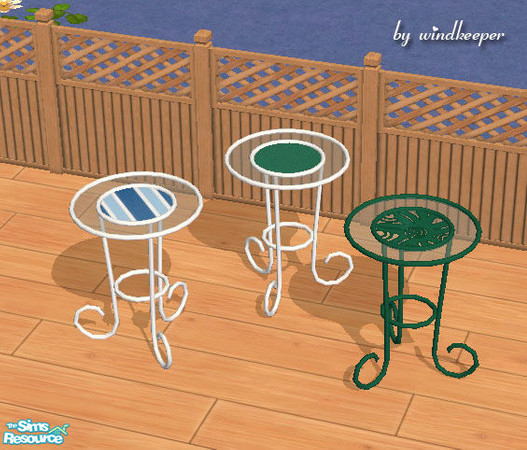 Sims 2 — Magnolia glass end table by Windkeeper — Magnolia glass end table. Linked to "Magnolia bench" for