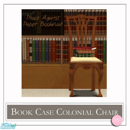Sims 2 — jsf Book Case Colonial Beige by DOT — Invisible Book Cases. jsf BookCase Colonial Chair Beige See jsf wallpaper