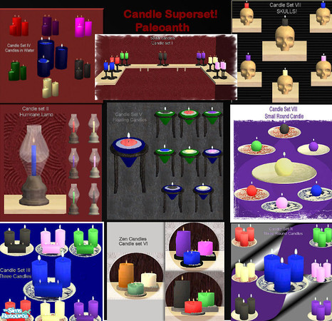 Sims 2 — Candle Superset! by Paleoanth — All the nine candle sets in one place. Hallelujah! Feel free to recolor or