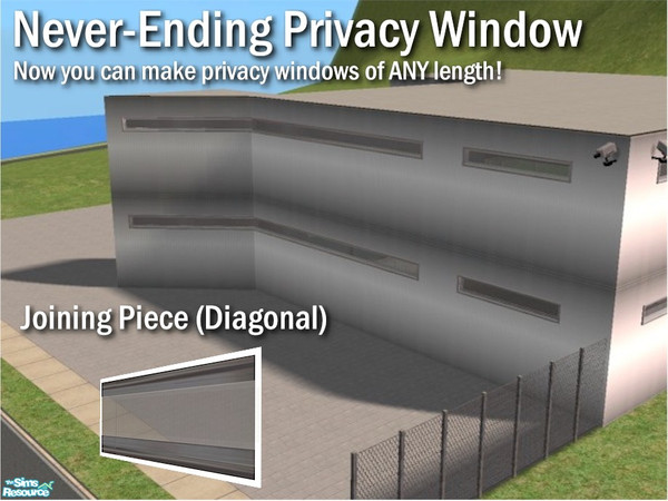 Sims 2 — Never-Ending Window - Diagonal Middle by Cyclonesue — The joining DIAGONAL piece. One of FOUR meshes (you'll
