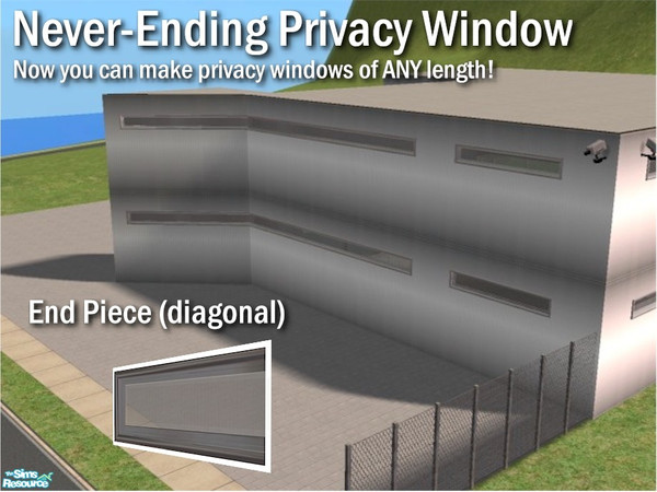 Sims 2 — Never-Ending Privacy Window - Diag End by Cyclonesue — The end DIAGONAL piece. One of FOUR meshes (you'll need