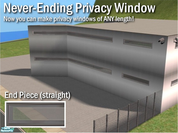 Sims 2 — Never-Ending Privacy Window - End by Cyclonesue — The end straight piece. One of FOUR meshes (you'll need all of