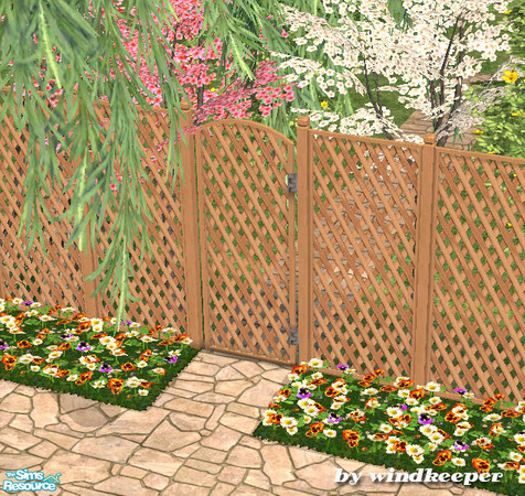 Sims 2 — Light wood screen gate by Windkeeper — Recolor of "Wooden screen gate" from this set. Matches light