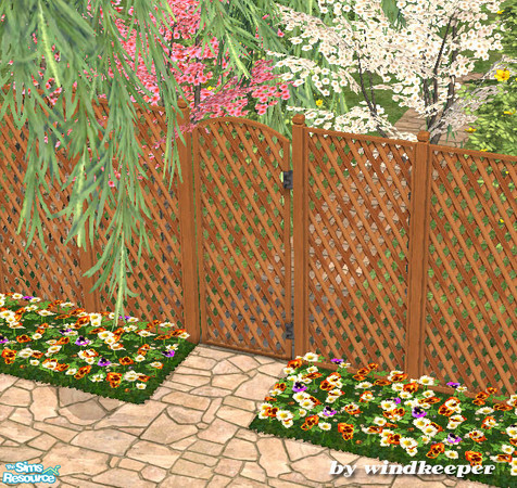 Sims 2 — Wooden screen gate by Windkeeper — *Updated to be lockable* Wooden screen gate. Matches wooden privacy screen