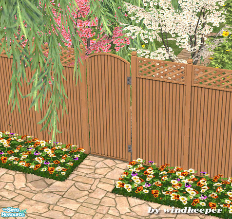 Sims 2 — Light wood privacy gate by Windkeeper — Recolor of "Wooden privacy gate" from this set. Matches light