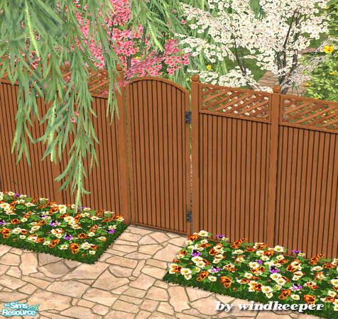 Sims 2 — Wooden privacy gate by Windkeeper — *Updated to be lockable* Wooden privacy gate. Matches wooden privacy fence