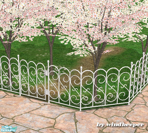 Sims 2 — Whtie swirl gate by Windkeeper — Recolor of "Black swirl gate" from this set. Requires that file to