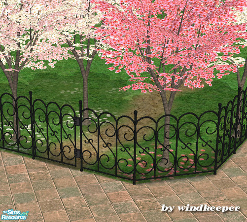 Sims 2 — Black swirl gate by Windkeeper — *Updated to be lockable* Black swirl gate.