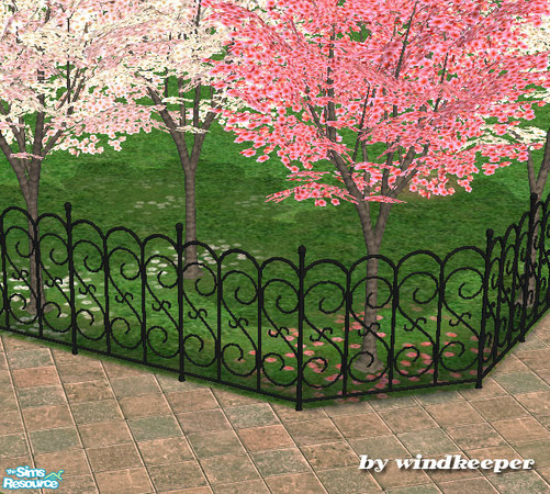 Sims 2 — Black swirl fence by Windkeeper — <strong>At least one (any) expansion pack required.</strong> The fence will