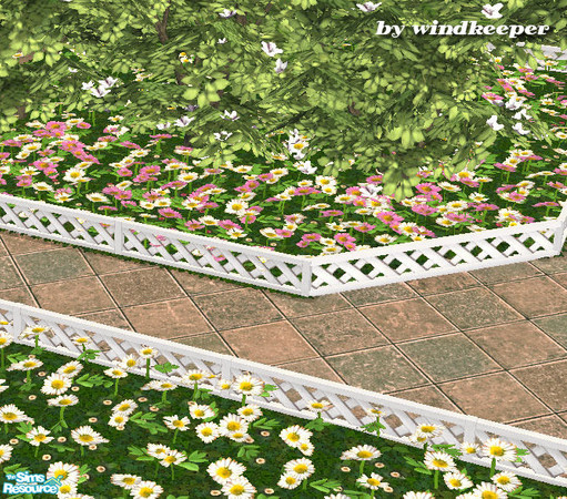 Sims 2 — White wood stepover lattice fence by Windkeeper — <strong>At least one (any) expansion pack required.</strong>