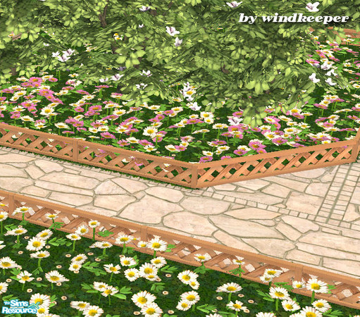 Sims 2 — Light wood stepover lattice fence by Windkeeper — <strong>At least one (any) expansion pack required.</strong>
